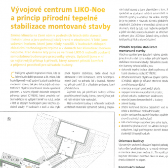 Vývojové centrum LIKO-Noe a princip přírodní tepelné stabilizace montované stavby